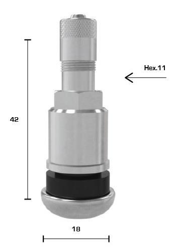 SCHRADER - Schlauchlos Ventil - 525AMS (Metall)