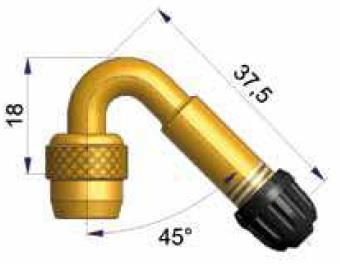 VENTILVERLÄNGERUNG - gebogen Metall 45