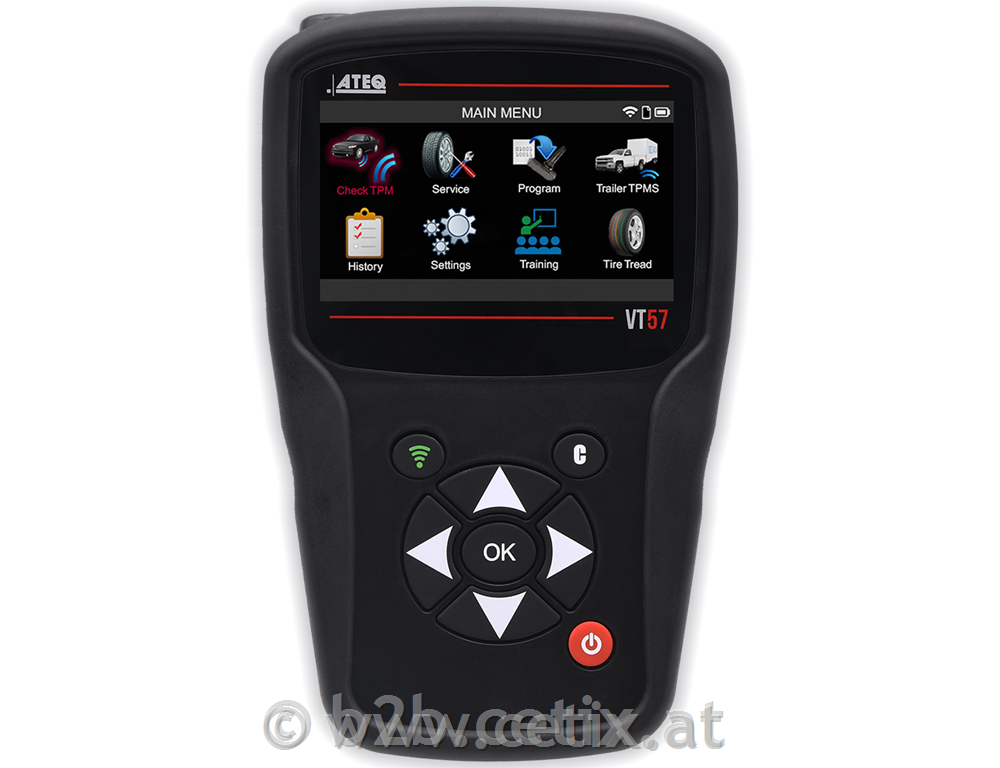 ATEQ VT57 TPMS komplet: Diagnostična naprava + 24x All-In-One senzorji (Srebrni)