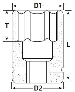 UNIOR - Kraftschraubereinsatz - 17 Ingersoll 1/2” (lang)