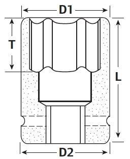 UNIOR - Kraftschraubereinsatz - 19 Ingersoll 1/2” (lang)