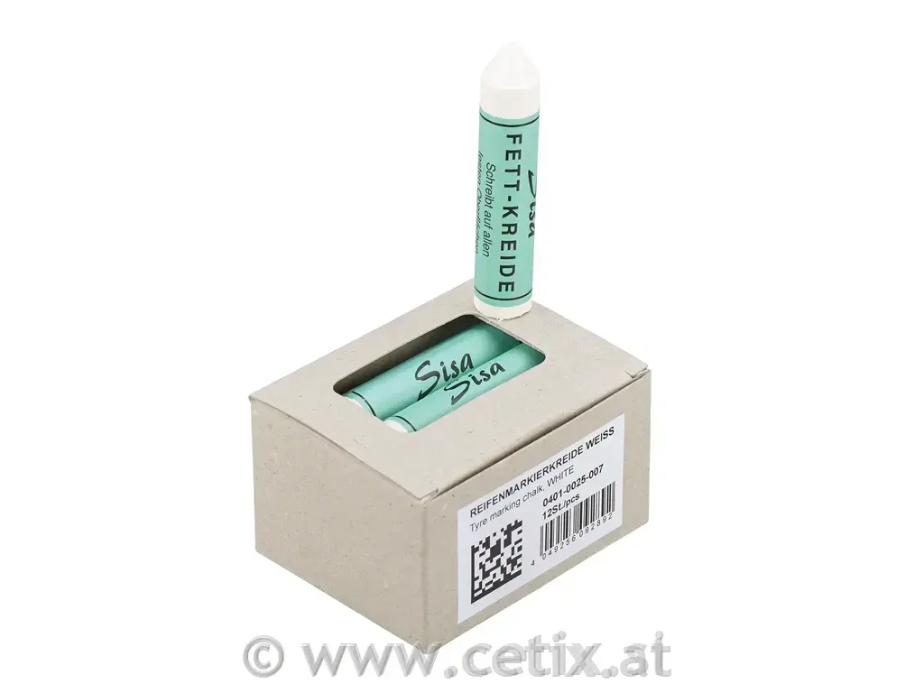 SISA - Fett-Kreide Weiß (Box/12 Stück)