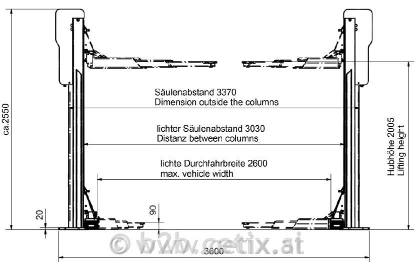 CONSUL - 2-Säulen-Hebebühne - 2.45 Premium