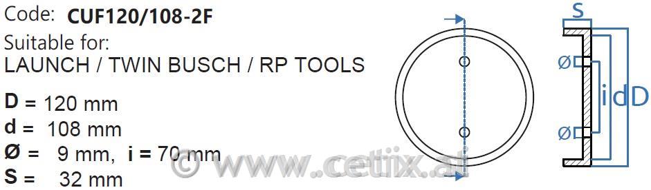 GUMMITELLER für Hebebühne - CUF120/108-2F (rund)