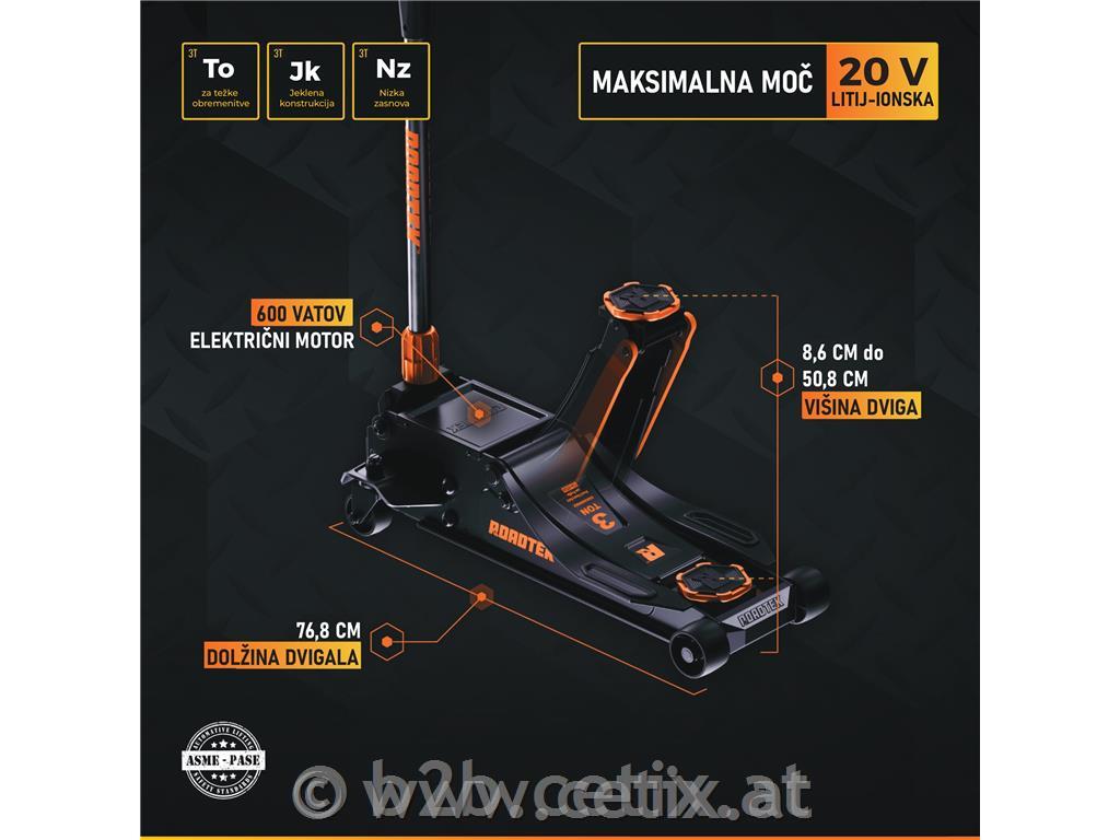 BATERIJSKO dvigalo krokodil ROADTEK